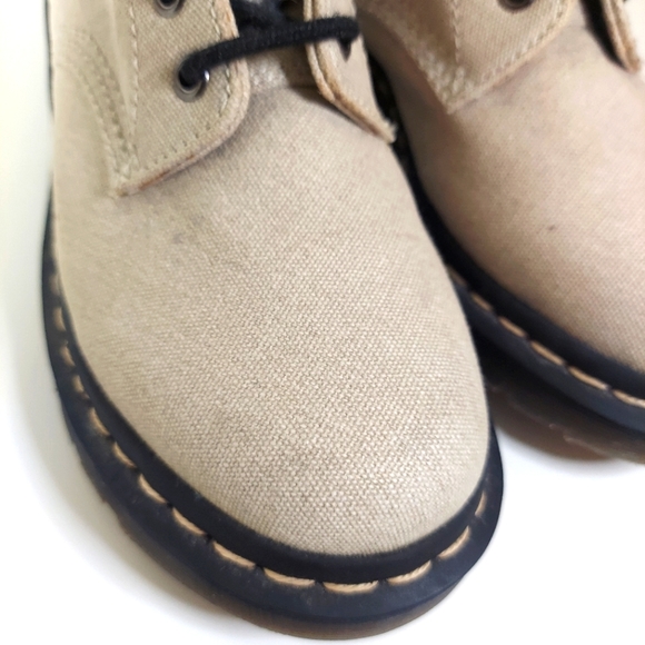 Dr. Martens Page Mix Beige Canvas Lace Up Boots - Picture 13 of 16